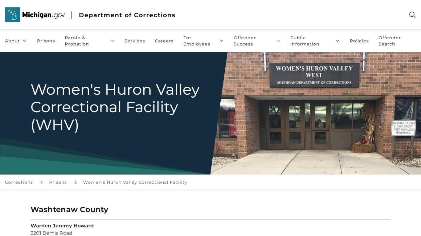 Women's Huron Valley Correctional Facility (WHV)
